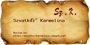 Szvatkó Karmelina névjegykártya